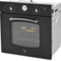 Het klassiek landelijke design van de Whirlpool AKP290NA wordt versterkt door de kleur antraciet, de ronde grepen en het analoge klokje