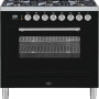 Boretti VP96ZW DF Dual Fuel fornuis in de kleur zwart