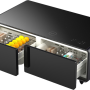 CASO Sound & Cool Zwart salon tafel met koellades, speakers en draadloos opladen telefoon