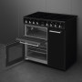 Smeg CX93IMBL inductie fornuis met 3 ovens - zwart - 90 cm. breed