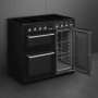 Smeg CX93IMBL inductie fornuis met 3 ovens - zwart - 90 cm. breed