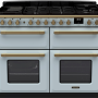 Misty Blue fornuis met sudderfunctie, dubbele ovens en grill