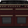 Falcon Estel Deluxe 110 gasfornuis bordeaux rood met chrome details