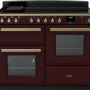 Luxe Estel 110 fornuis in bordeaux, met multifunctionele oven en grill