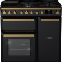 Zwart gasfornuis Falcon Estel Deluxe 90 met multifunctionele ovens en wokbrander