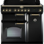 Falcon Classic Deluxe 90 keramisch fornuis zwart met messing beslag