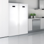 De Gram KS 5406-90 F kan perfect gecombineerd worden met bijpassende vrieskast en zodoende als side-by-side opstelling geplaatst worden.