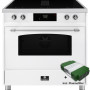Elementi di Cucina IC9034-WT-IX-S inductie fornuis met afzuiging - wit - klassiek