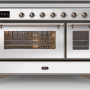 Ilve MI127NE3/SS inductie fornuis - roestvrijstaal - 120 cm. breed