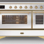 Ilve MI127NE3/SS inductie fornuis - roestvrijstaal - 120 cm. breed