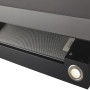 Het vetfilter bevindt zich bij de onderste klep Inventum AKD9000GTZ wand afzuigkap