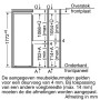 Maten van de deuren van de BOSCH inbouw koelkast KIV34A51