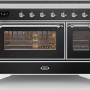 Ilve MI127NE3/BK inductie fornuis - zwart - 120 cm. breed