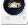 De Samsung DV70M5020IW is een super zuinige droger uitgevoerd met energieklasse A++ label