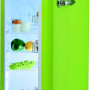 De Schneider SL210 LG DD A++ koelkast limegroen heeft een apart vriesvak bovenin!
