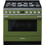 Smeg CPF9GMOGNLK gas fornuis olijfgroen