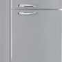De ronde hoeken en chromen details maken de Smeg FAB50RSV koelkast zilvermetallic een retrokast