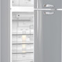 Een sneak-peak van de binnenkant van de Smeg FAB50RSV koelkast zilvermetallic