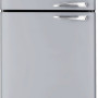 Front aanzicht van de brede en ruime retro jaren 50 koelkast van SMEG: FAB50XS
