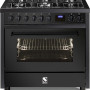 Steel E9F-6 NF Enfasi fornuis zwart - All black serie