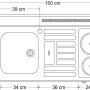 STENGEL minikeuken EASYLINE ME100 (koelkast rechts, kookplaat rechts)