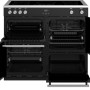 De Stoves Precision DX S1000 Ei BK zwart inductie fornuis heeft vier ovens van verschillende grootte