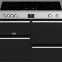 De grote ovendeuren van de Stoves Precision DX S1100Ei SS rvs inductie fornuis hebben geblindeerde ruiten