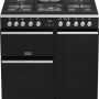 De ovenruiten van het Stoves Precision DX S900DF EU BK zwart fornuis zijn geblindeerd