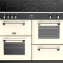 Het Stoves RICHMOND S1100 EI deluxe creme inductie fornuis heeft een inductieplaat met 5 ruime zones