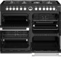 Het Stoves Sterling S1100 DF Deluxe zwart fornuis is voorzien van vier ovens