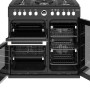 Het interieur van het Stoves STERLING S900 DF DELXUE ZWART fornuis