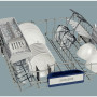 Foto van de bovenkorf van de SIEMENS inbouw vaatwasser SX68M046EU met opstaande bordensteunen