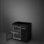 Smeg CX93IMBL inductie fornuis met 3 ovens - zwart - 90 cm. breed