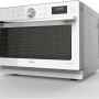 De Whirlpool MWP 339 SW heeft een witte voorzijde met zilvermetallic accenten