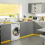 De Zanussi ZWF01483WH wasmachine is direct tussen twee kasten in te bouwen