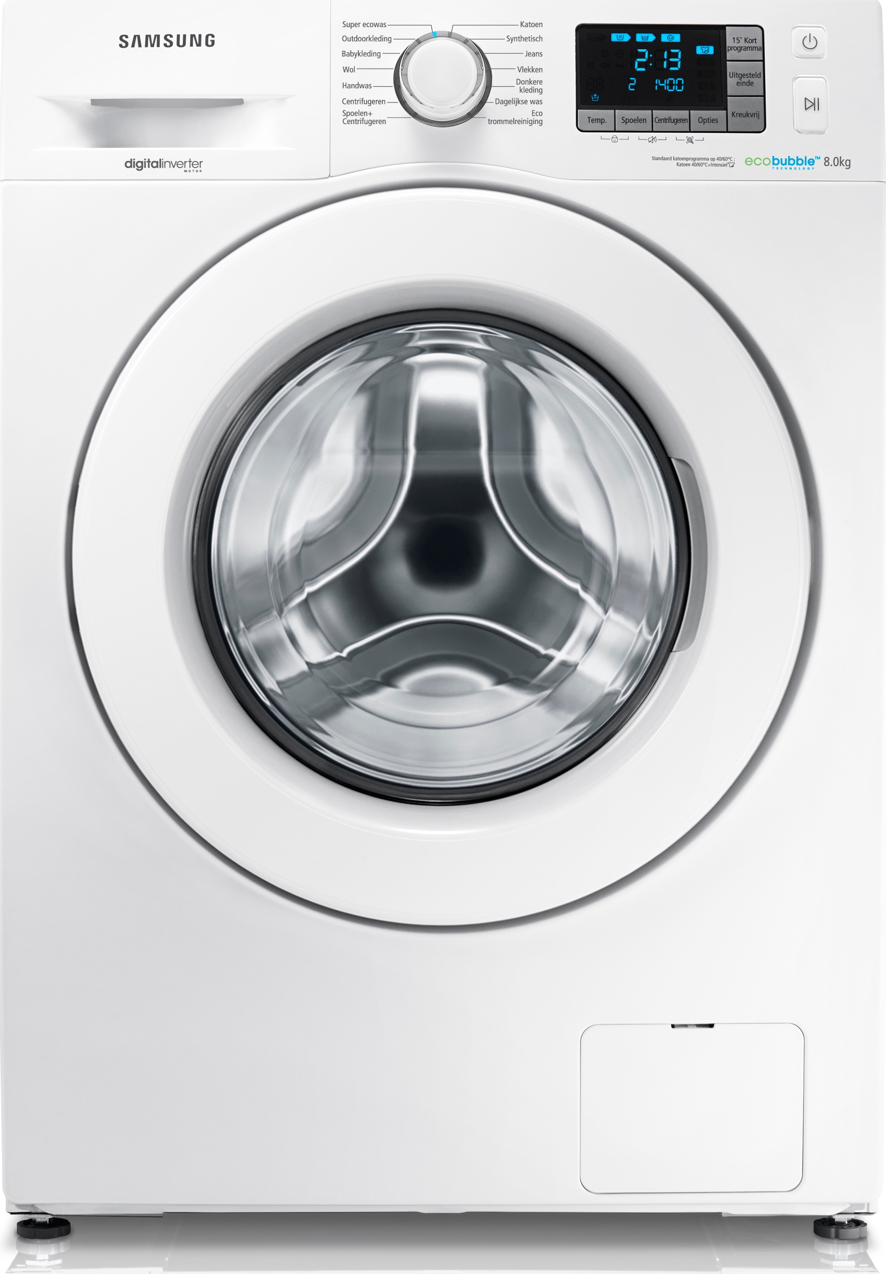 Met pensioen gaan Positief Certificaat Samsung WF80F5E3P4W wasmachine, 8 kg. en 1400 toeren