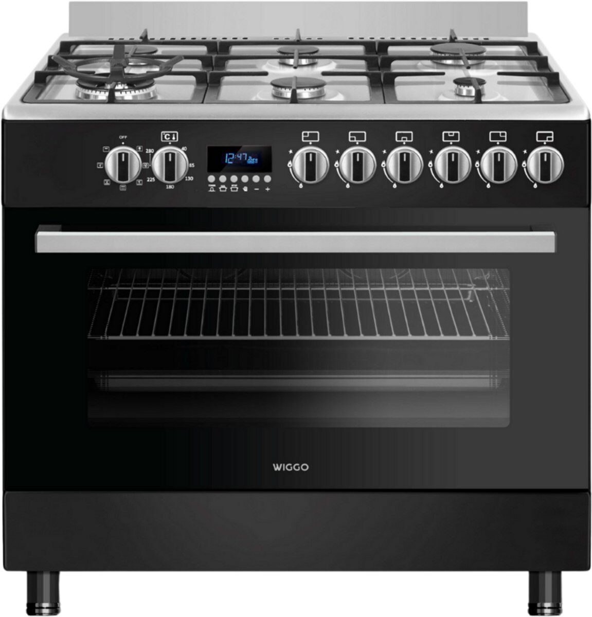 Wiggo WO-E969R(BX) gas fornuis - blacksteel