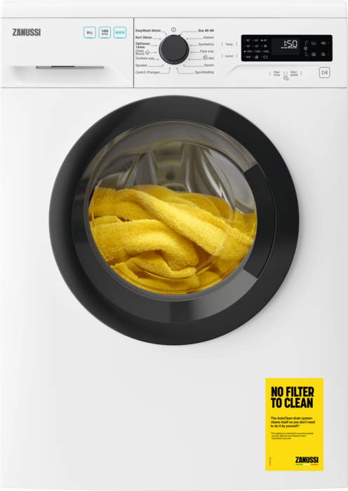 Zanussi ZWFPISA wasmachine, 8 kg. en 1400 toeren