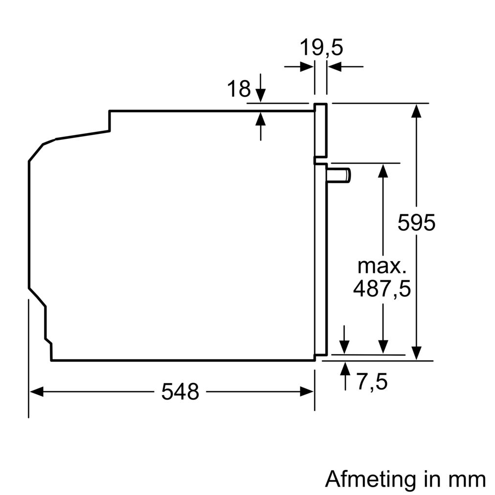Maten (hoogte, breedte en diepte) van SIEMENS oven met magnetron inbouw HM776GKB1