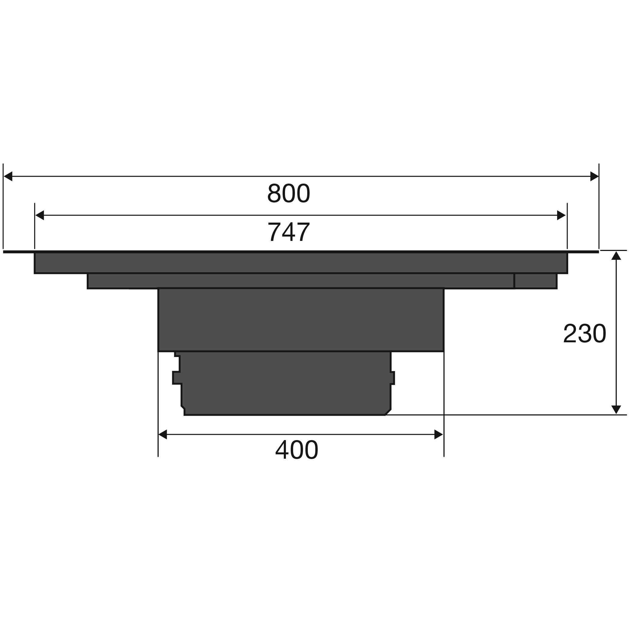 Maten (hoogte, breedte en diepte) van PELGRIM inductie kookplaat met afzuiging inbouw IKR3084F