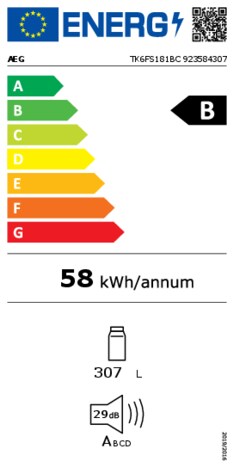 Energielabel AEG koelkast inbouw TK6FS181BC