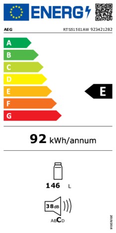 Energielabel AEG koelkast RTS515E1AW
