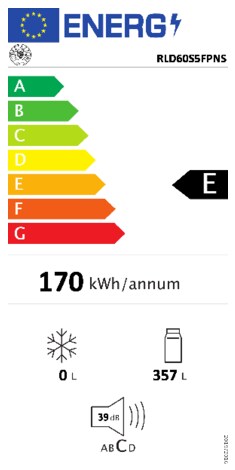 Energielabel BERTAZZONI koelkast inbouw RLD60S5FPNS