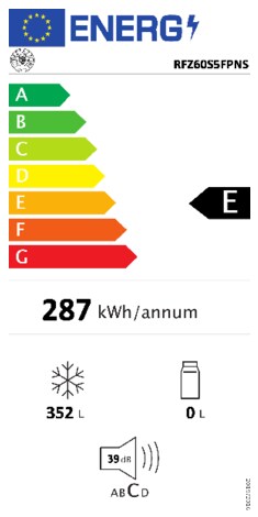 Energielabel BERTAZZONI vrieskast inbouw RFZ60S5FPNS