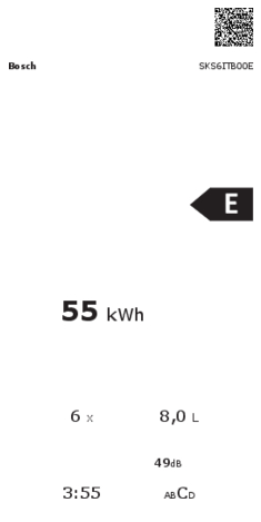 Energielabel BOSCH vaatwasser zwart SKS6ITB00E