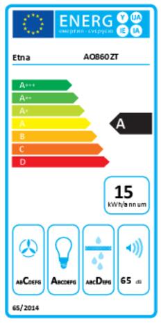 Energielabel ETNA afzuigkap onderbouw AO860ZT