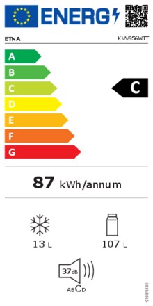 Energielabel ETNA koelkast KVV956WIT
