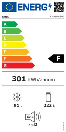 Energielabel ETNA koelkast groen KVV594GRO