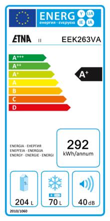 Energielabel ETNA koelkast inbouw EEK263VA