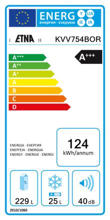 Energielabel ETNA koelkast rood KVV754BOR